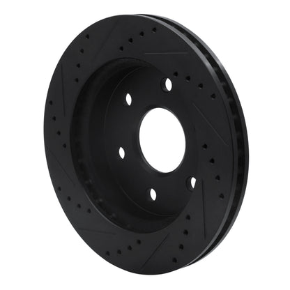 R1 Concepts R1 04-05 Infiniti QX56 Front Right Drilled & Slotted Black Brake Rotor