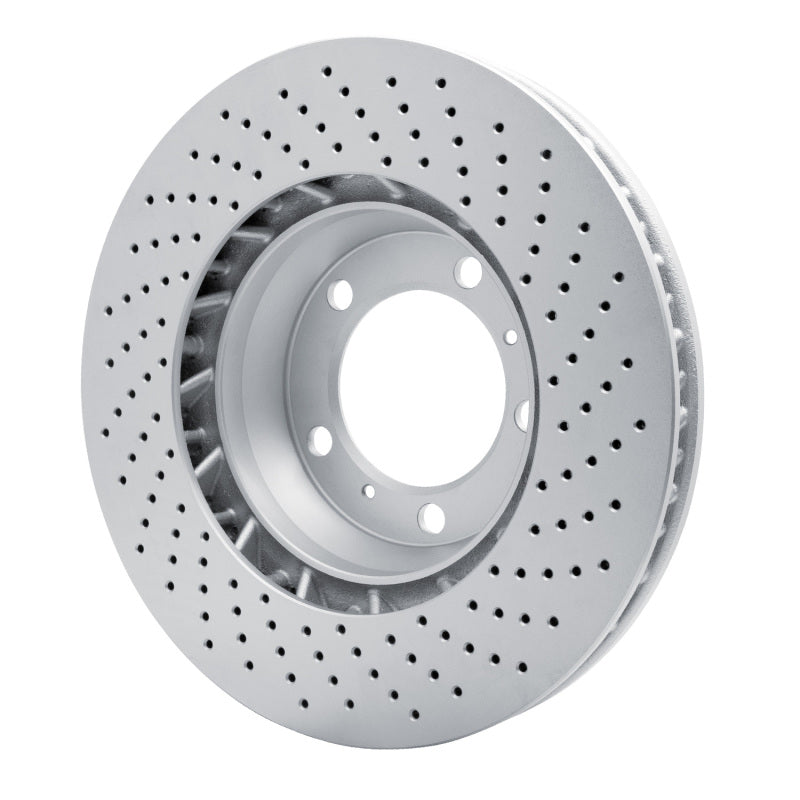 DFC 99-23 Porsche 718 Cayman Left Front Drilled Hi-Carbon Alloy Geomet Coated Rotor