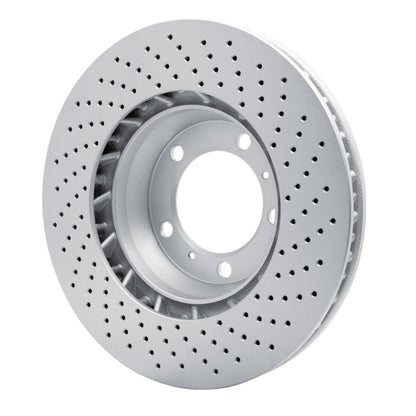 DFC 99-23 Porsche 718 Cayman Left Front Drilled Hi-Carbon Alloy Geomet Coated Rotor
