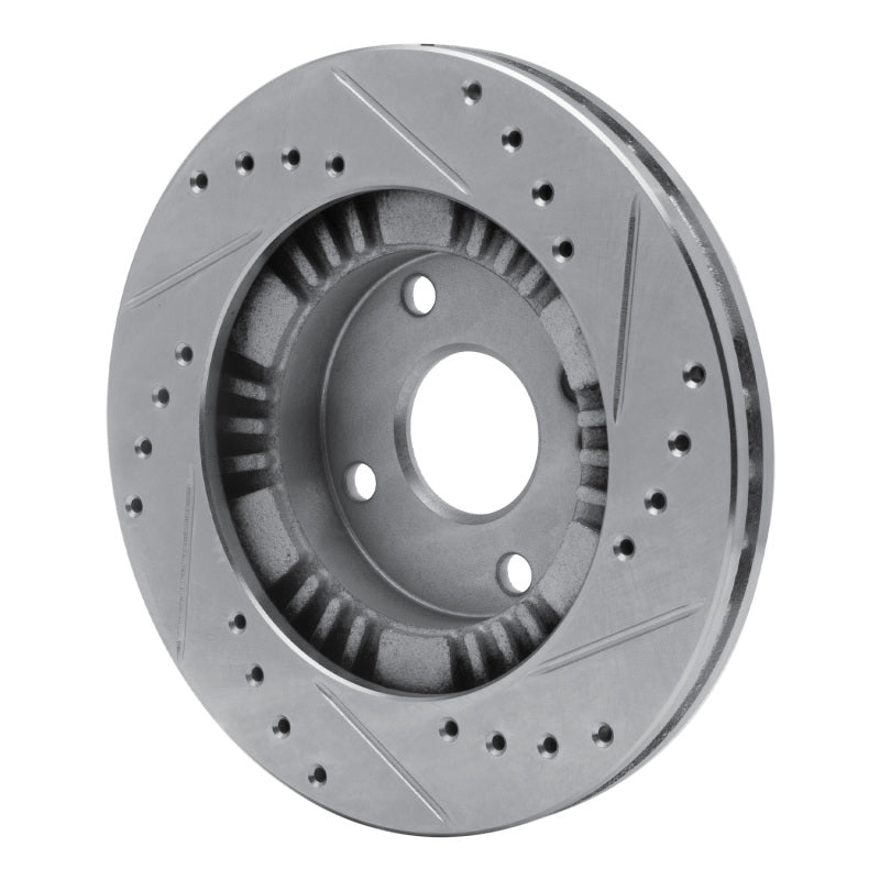 R1 Concepts R1 99-03 Mazda Protege Front Left Drilled & Slotted Silver Brake Rotor