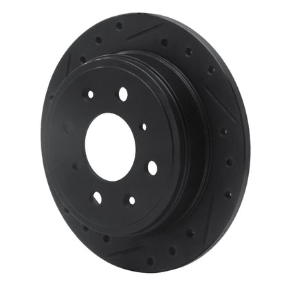 R1 Concepts R1 98-00 Chrysler LHS Front Left Drilled & Slotted Black Brake Rotor