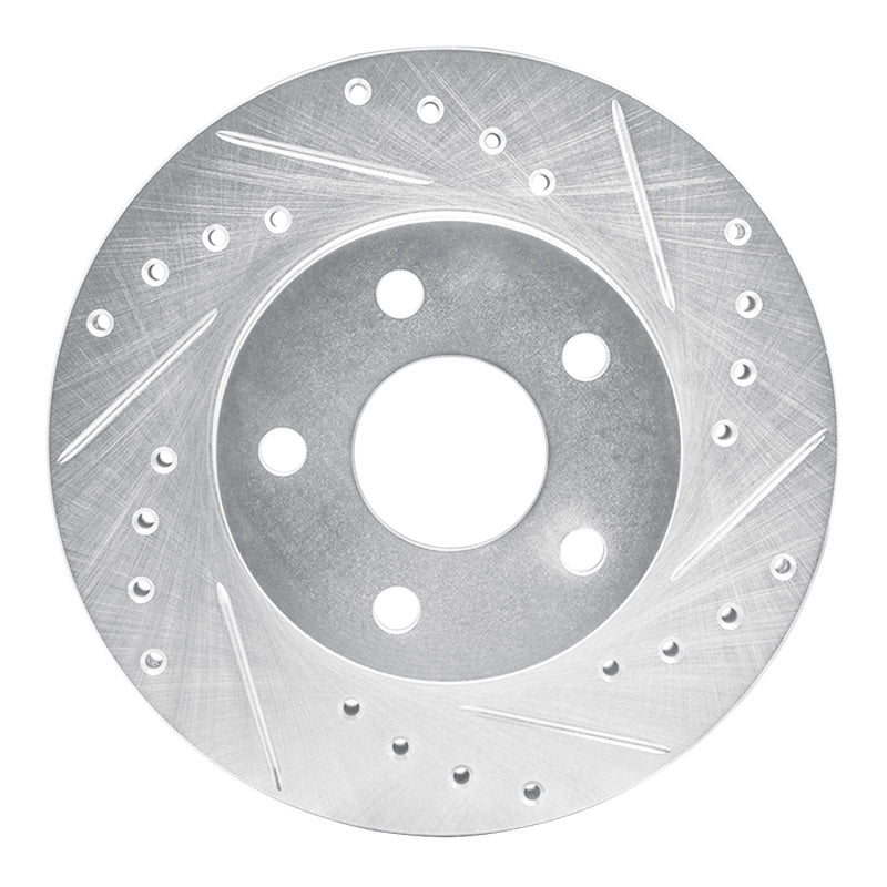 R1 Concepts R1 80-89 Buick SKYLARK Front Right Drilled & Slotted Silver Brake Rotor