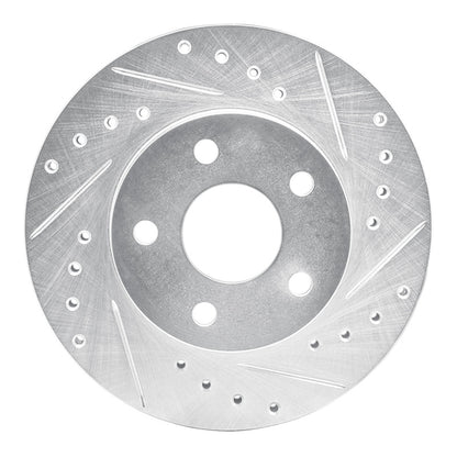 R1 Concepts R1 80-89 Buick SKYLARK Front Right Drilled & Slotted Silver Brake Rotor