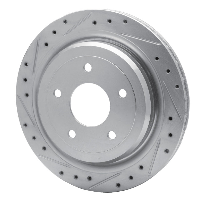 R1 Concepts R1 97-13 Cadillac XLR Rear Left Drilled & Slotted Silver Brake Rotor