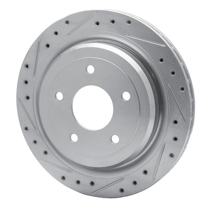 R1 Concepts R1 97-13 Cadillac XLR Rear Left Drilled & Slotted Silver Brake Rotor
