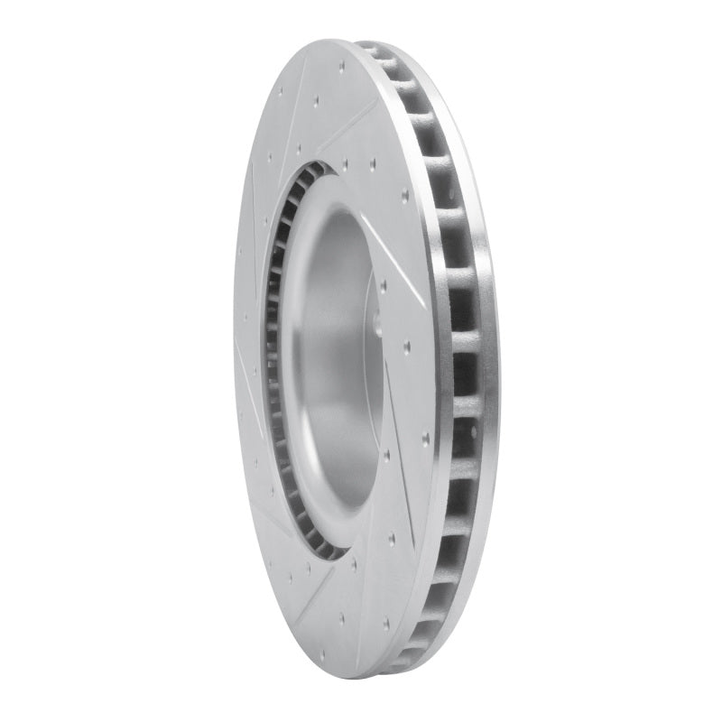 R1 Concepts R1 12-21 Tesla Model X Front Right Drilled & Slotted Silver Brake Rotor