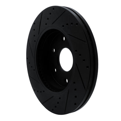 R1 Concepts R1 2019-2026 Cadillac Escalade ESV Front Right Drilled & Slotted Black Brake Rotor