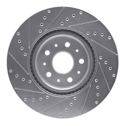 R1 Concepts R1 14-25 Cadillac CT5 Front Right Drilled & Slotted Silver Brake Rotor