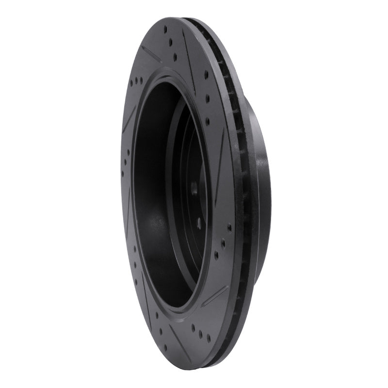 R1 Concepts R1 05-07 Land Rover LR3 Rear Left Drilled & Slotted Black Brake Rotor