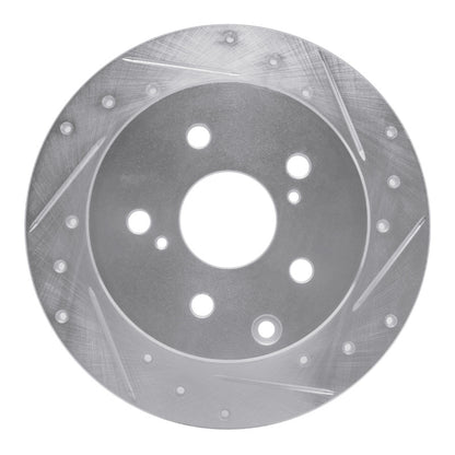 R1 Concepts R1 06-18 Lexus HS250H Rear Right Drilled & Slotted Silver Brake Rotor