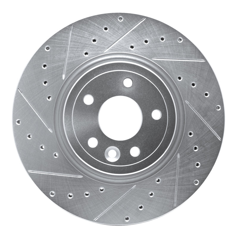 R1 Concepts R1 17-20 Jaguar XF Front Left Drilled & Slotted Silver Brake Rotor