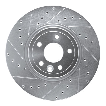 R1 Concepts R1 17-20 Jaguar XF Front Left Drilled & Slotted Silver Brake Rotor