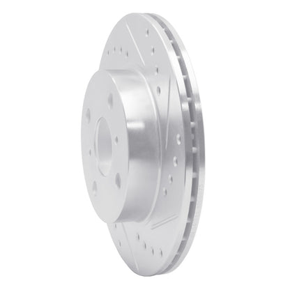 R1 Concepts R1 85-88 Chevrolet Nova Front Right Drilled & Slotted Silver Brake Rotor