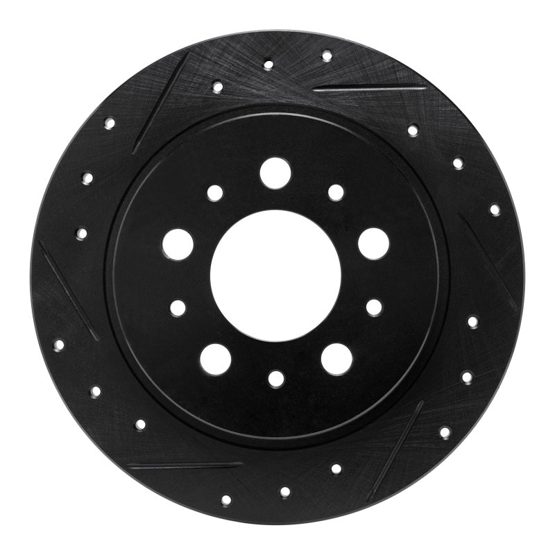 R1 Concepts R1 88-94 Volvo 960 Rear Left Drilled & Slotted Black Brake Rotor