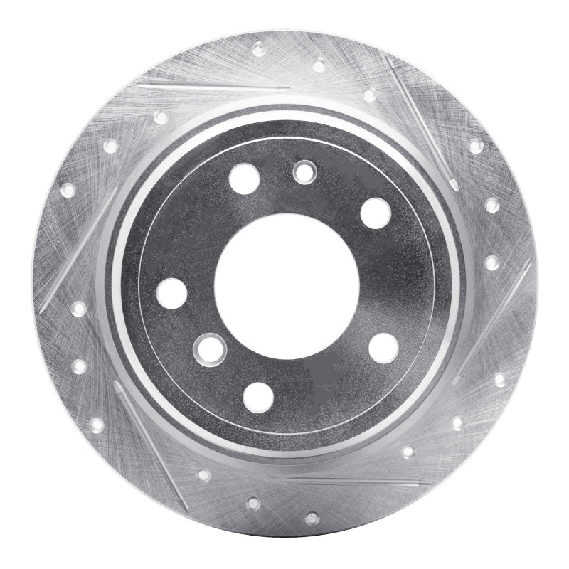 R1 Concepts R1 81-86 BMW 733I Rear Right Drilled & Slotted Silver Brake Rotor
