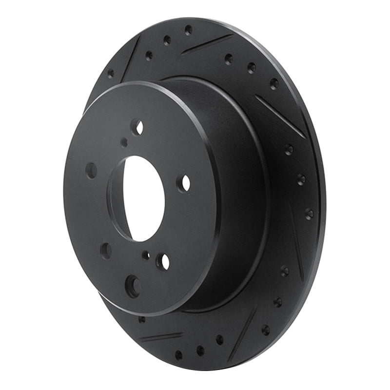 R1 Concepts R1 90-96 Infiniti Q45 Rear Left Drilled & Slotted Black Brake Rotor
