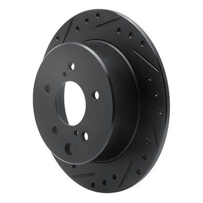 R1 Concepts R1 90-96 Infiniti Q45 Rear Left Drilled & Slotted Black Brake Rotor
