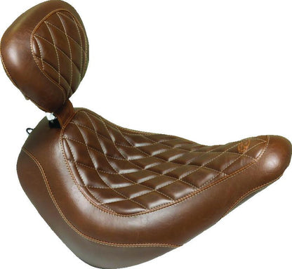 Mustang Motorcycle Mustang 97-21 Harley Touring Sissy Bar Pad w/Black Pearl Studs (14 inch x 9 inch) - Black