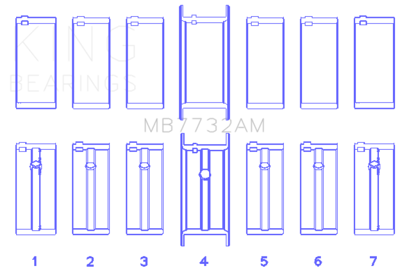 King Engine Bearings Datsun L28 (Size +0.25mm) Crankshaft Main Bearing Set