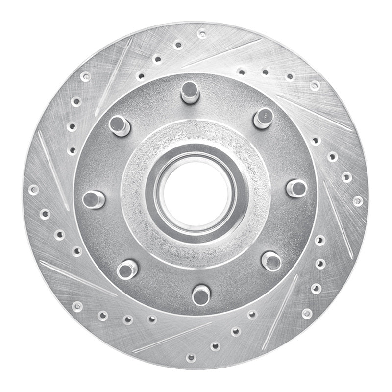 R1 Concepts R1 92-94 Ford E-350 Econoline Club Wagon Front Left Drilled & Slotted Silver Brake Rotor