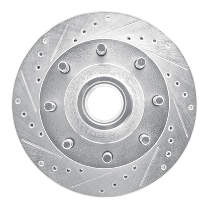 R1 Concepts R1 92-94 Ford E-350 Econoline Club Wagon Front Left Drilled & Slotted Silver Brake Rotor