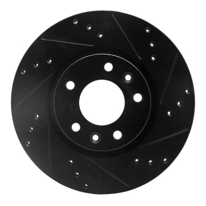R1 Concepts R1 06-13 Ford Fusion Front Right Drilled & Slotted Black Brake Rotor
