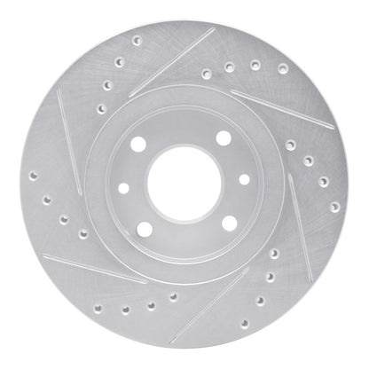 R1 Concepts R1 88-89 Eagle Medallion Front Right Drilled & Slotted Silver Brake Rotor