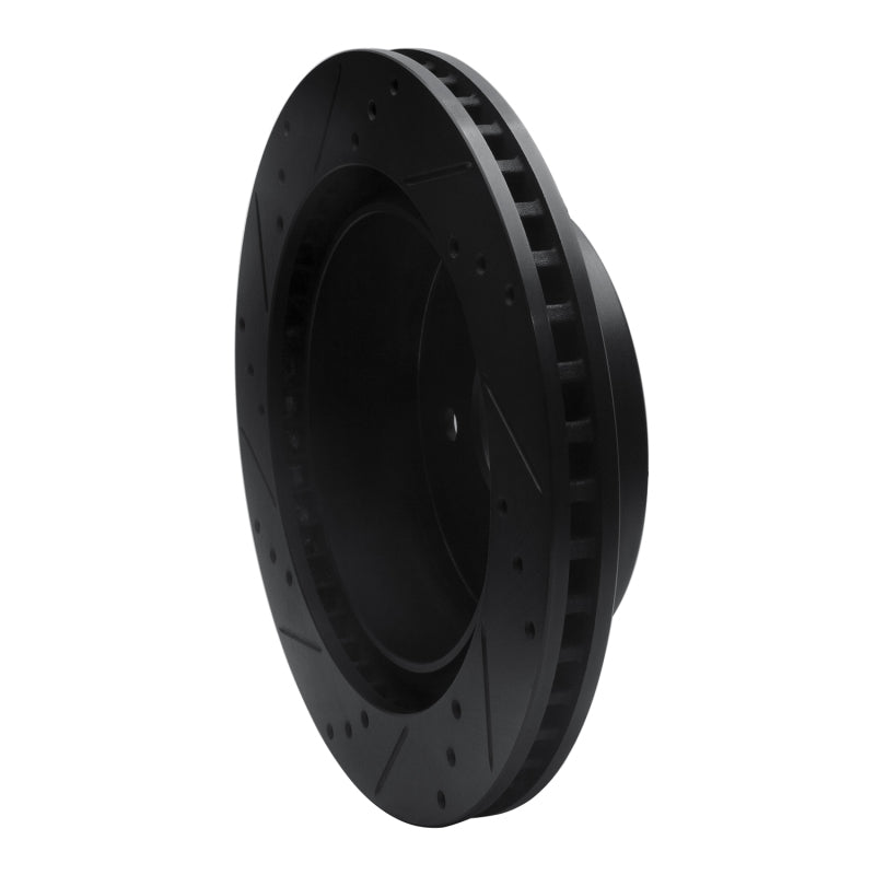 R1 Concepts R1 04-06 Dodge Ram 1500 Pickup Rear Right Drilled & Slotted Black Brake Rotor