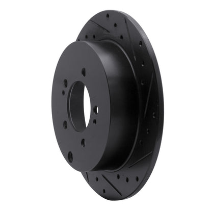 R1 Concepts R1 07-15 Mitsubishi Lancer Rear Right Drilled & Slotted Black Brake Rotor