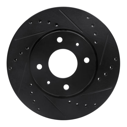 R1 Concepts R1 00-04 Volvo V40 Front Right Drilled & Slotted Black Brake Rotor