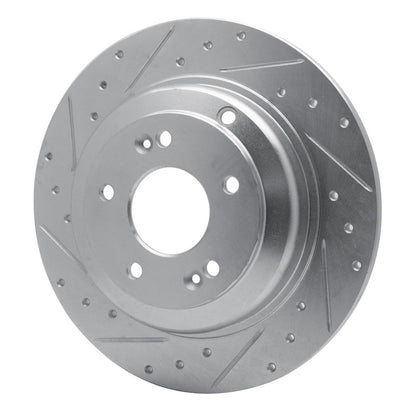 R1 Concepts R1 10-16 Hyundai Genesis Coupe Rear Left Drilled & Slotted Silver Brake Rotor