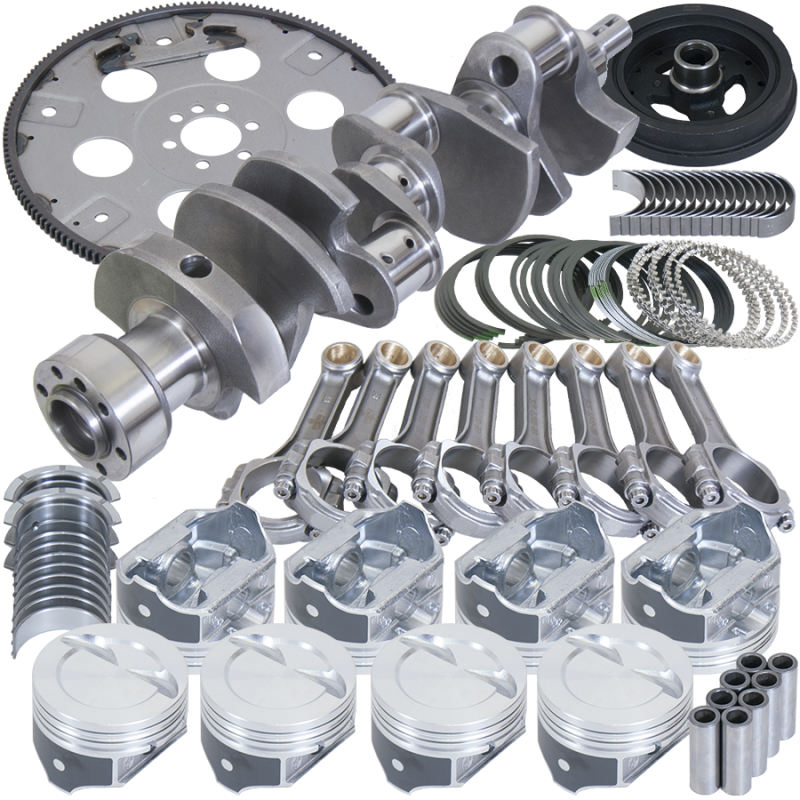 Eagle Chevy 350 1Pc 3.750in Crank 5.700in I-Beam Rods 4.060in Pistons 168 Tooth FP Balanced Assembly