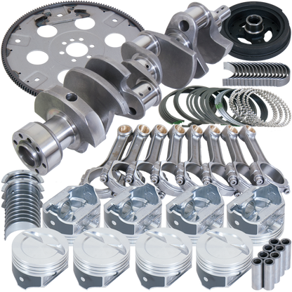Eagle Chevy 350 1Pc 3.750in Crank 5.700in I-Beam Rods 4.000in Pistons 168 Tooth FP Balanced Assembly