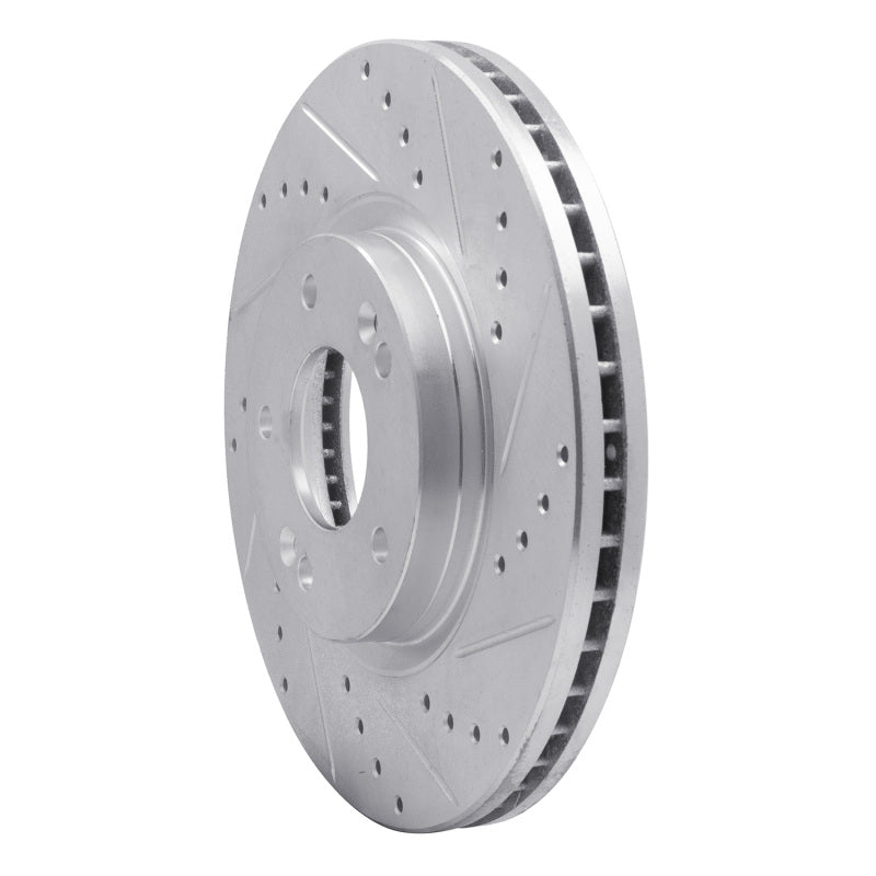 R1 Concepts R1 10-13 Hyundai SANTA FE Front Right Drilled & Slotted Silver Brake Rotor