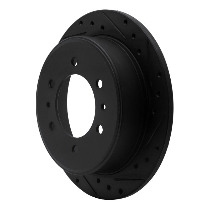 R1 Concepts R1 06-10 Hummer H3 Rear Right Drilled & Slotted Black Brake Rotor