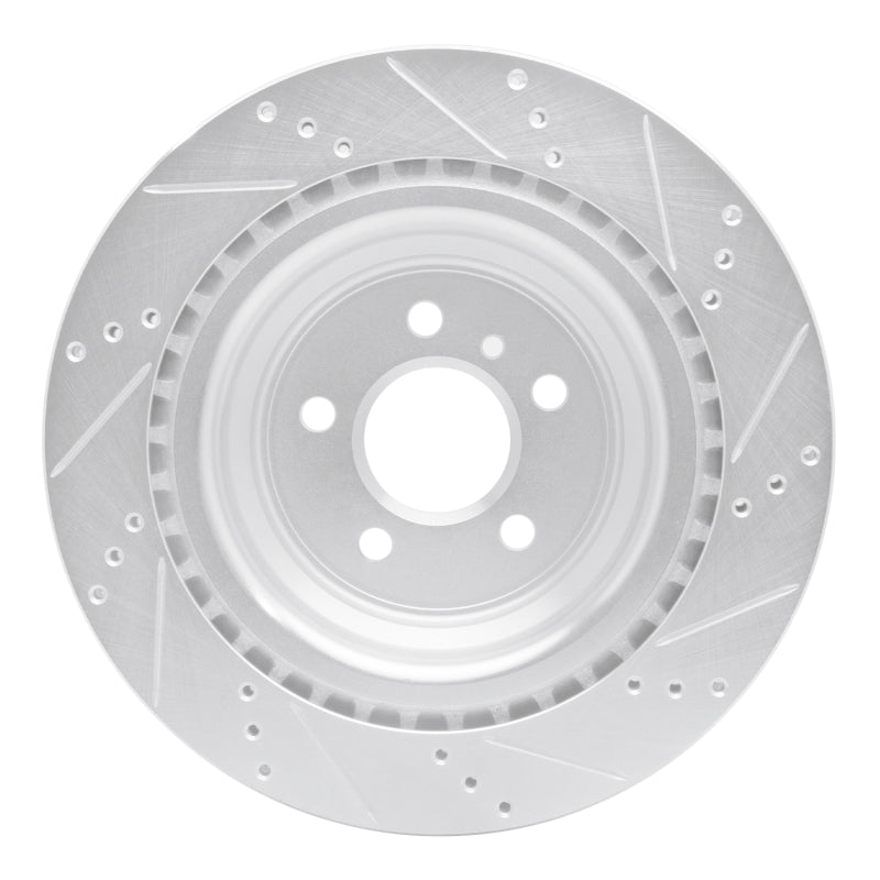 R1 Concepts R1 2013-2019 Mercedes-Benz GL450 Rear Left Drilled & Slotted Silver Brake Rotor