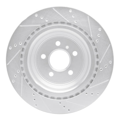 R1 Concepts R1 2013-2019 Mercedes-Benz GL450 Rear Left Drilled & Slotted Silver Brake Rotor
