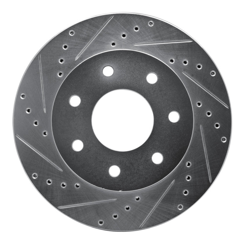 R1 Concepts R1 04-08 Ford F-150 4WD Front Left Drilled & Slotted Silver Brake Rotor