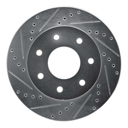 R1 Concepts R1 04-08 Ford F-150 4WD Front Left Drilled & Slotted Silver Brake Rotor