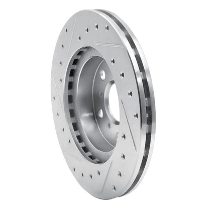 R1 Concepts R1 86-89 Toyota Celica Front Right Drilled & Slotted Silver Brake Rotor