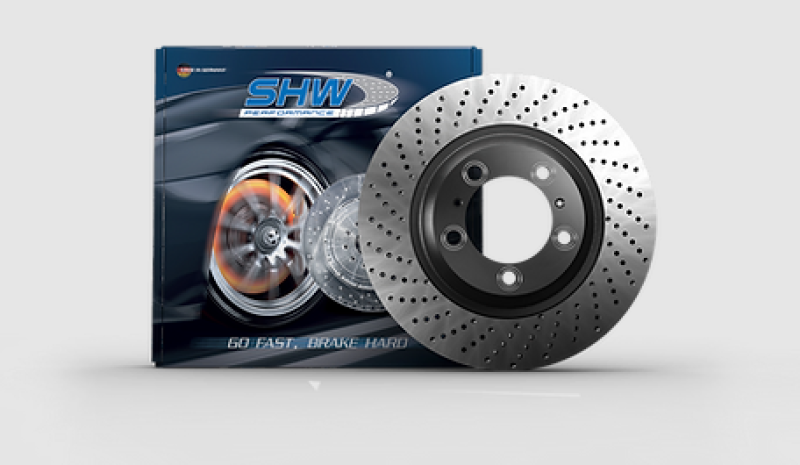 SHW Performance SHW 2008 Porsche Boxster Limited 2.7L Right Front Cross-Drilled Monobloc Brake Rotor (98735140201)