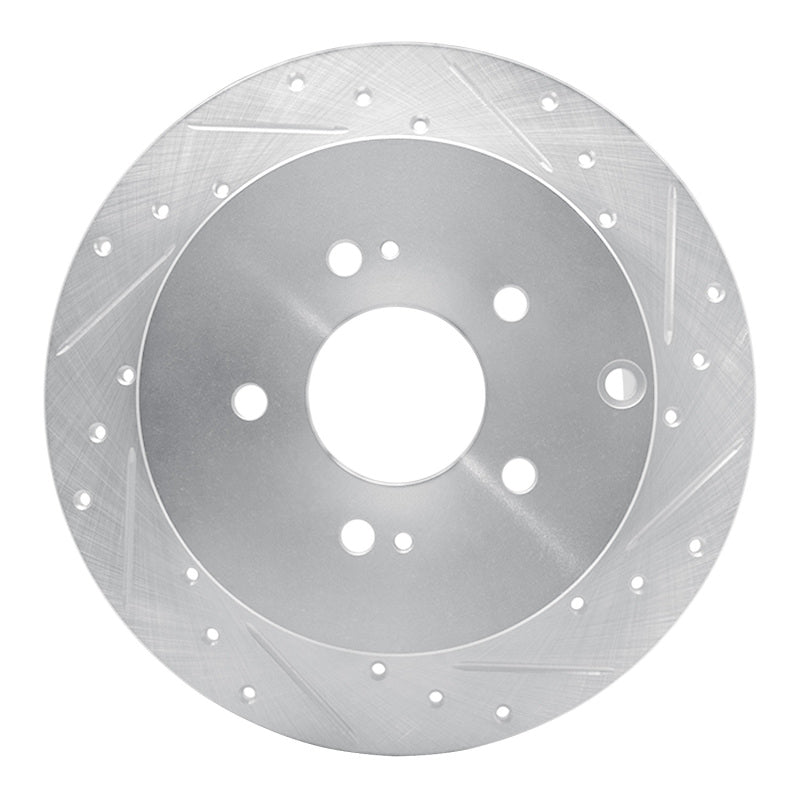 R1 Concepts R1 04-11 Mitsubishi Grandis (Mexico) Rear Right Drilled & Slotted Silver Brake Rotor