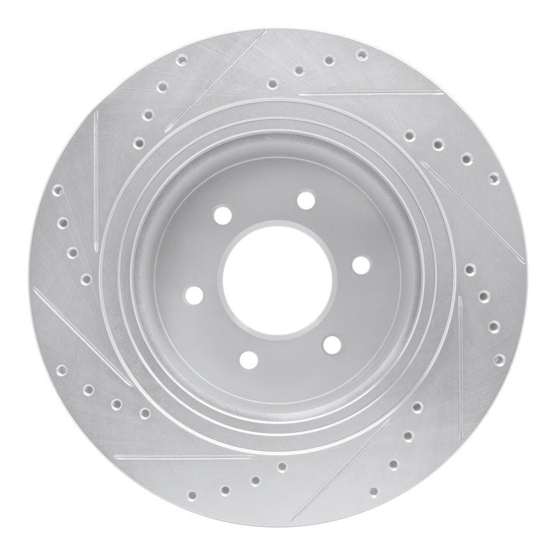 R1 Concepts R1 16-24 Nissan Titan XD Front Right Drilled & Slotted Silver Brake Rotor