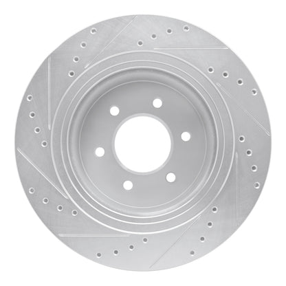 R1 Concepts R1 16-24 Nissan Titan XD Front Right Drilled & Slotted Silver Brake Rotor