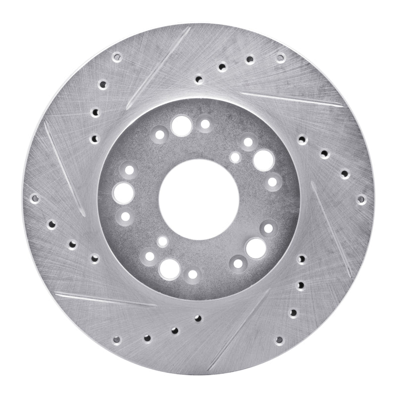 R1 Concepts R1 90-90 Lexus LS400 Front Left Drilled & Slotted Silver Brake Rotor