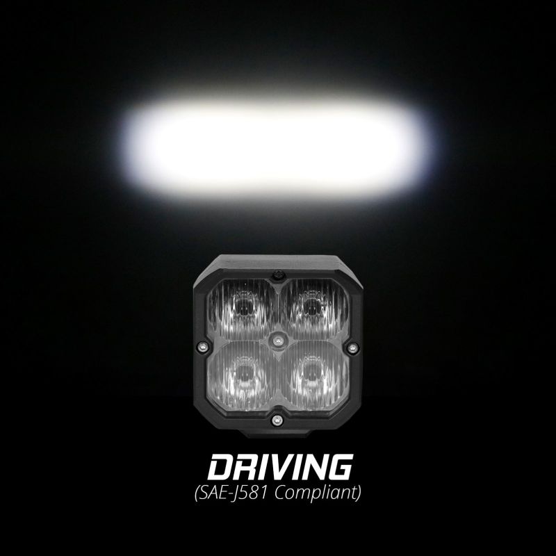 XKGLOW XK Glow Flush Mount XKchrome 20w LED Cube Light w/ RGB Accent Light - Driving Beam