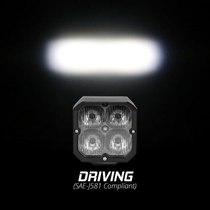 XKGLOW XK Glow Flush Mount XKchrome 20w LED Cube Light w/ RGB Accent Light - Driving Beam