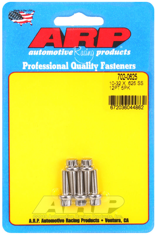 ARP 10-32 x .625 12pt SS bolts