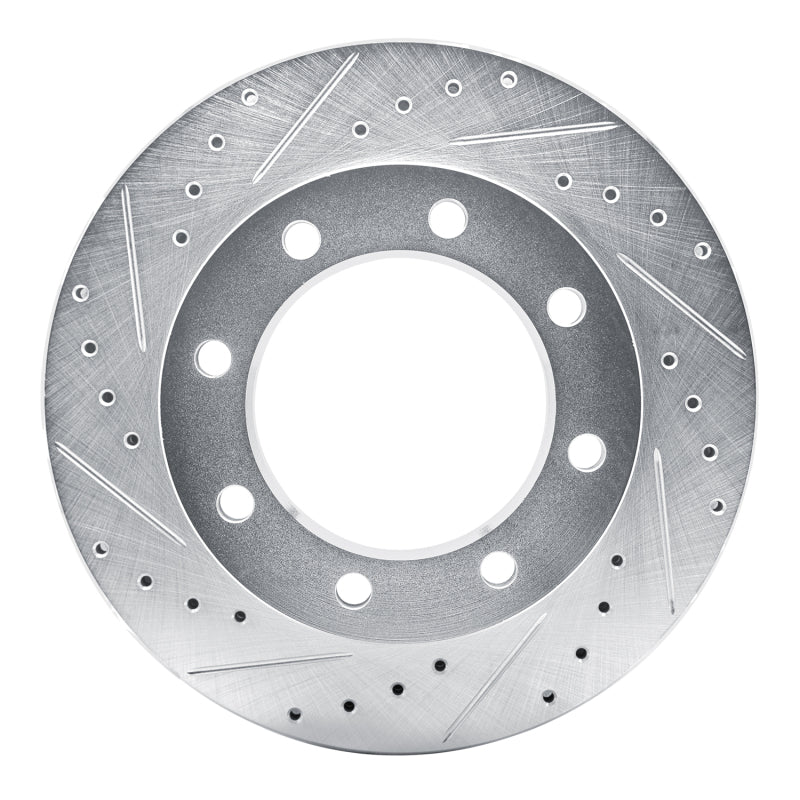 R1 Concepts R1 77-00 Chevrolet V30 & V3500 Pickup Front Left Drilled & Slotted Silver Brake Rotor