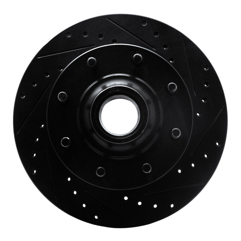 R1 Concepts R1 93-95 Chevrolet G30 Front Right Drilled & Slotted Black Brake Rotor